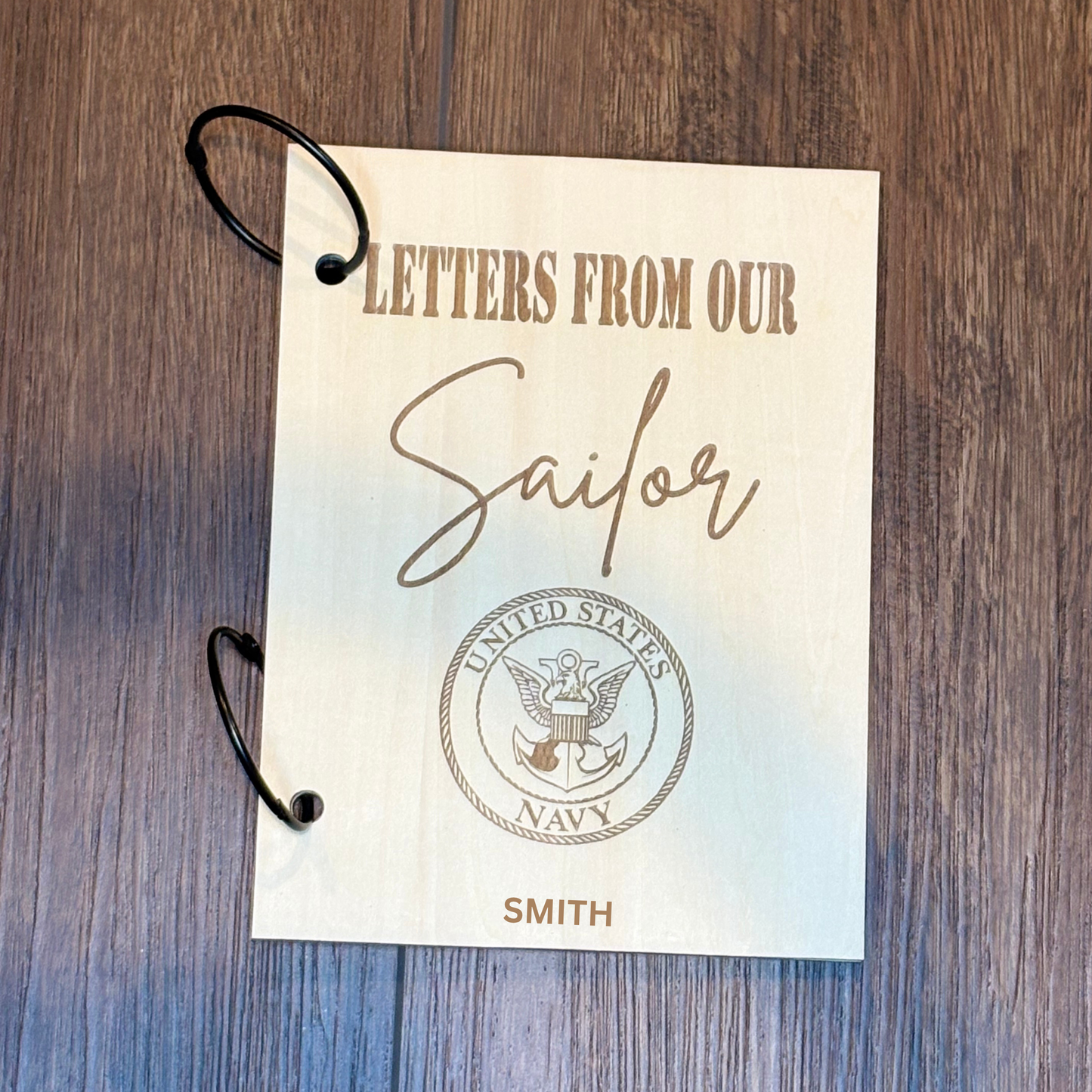 Laser Cut Military Keepsake Book – Custom Boot Camp & Deployment Letter Album