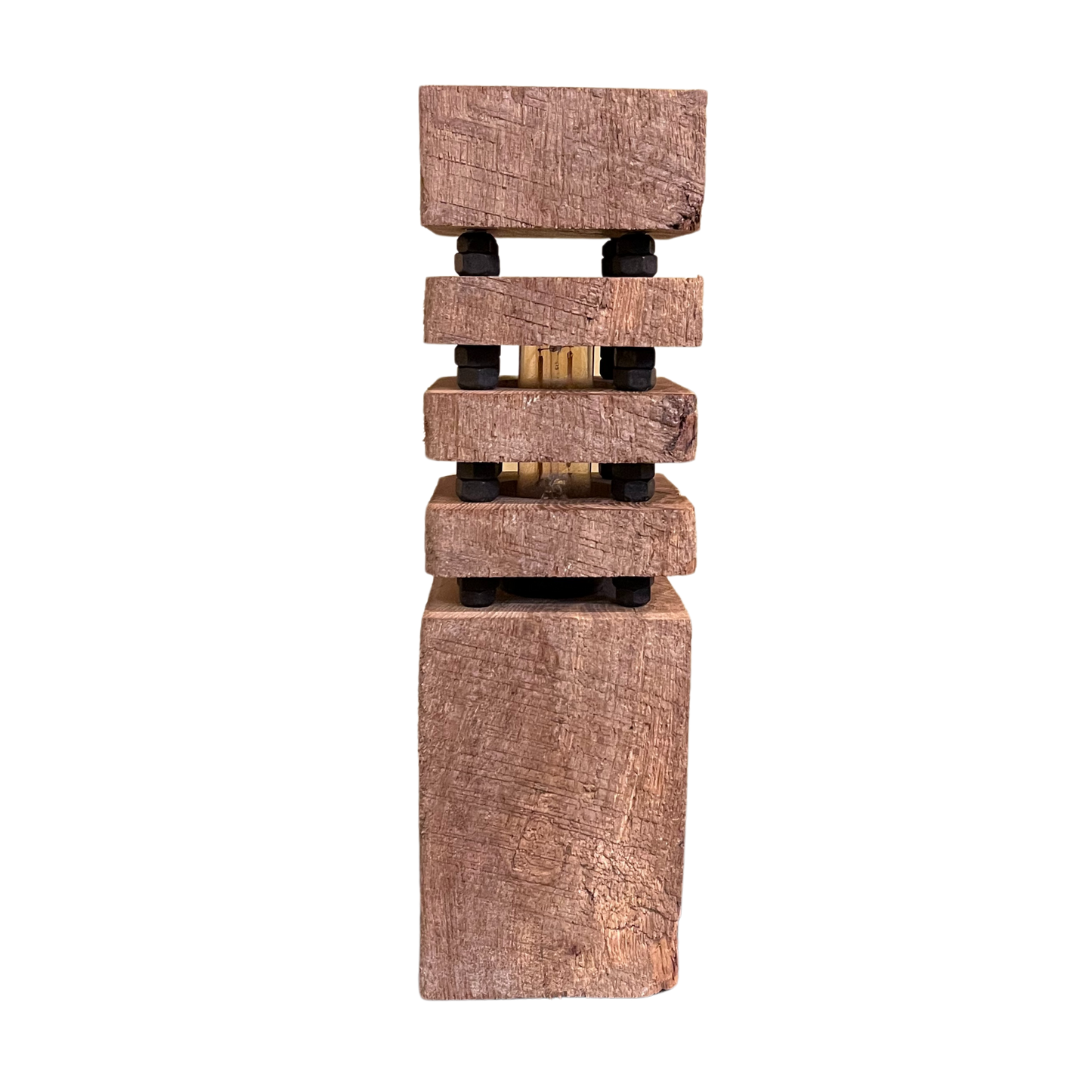 Reclaimed Oak Barnwood Lamp – Rustic Industrial Decor-Handcrafted Table Lamp