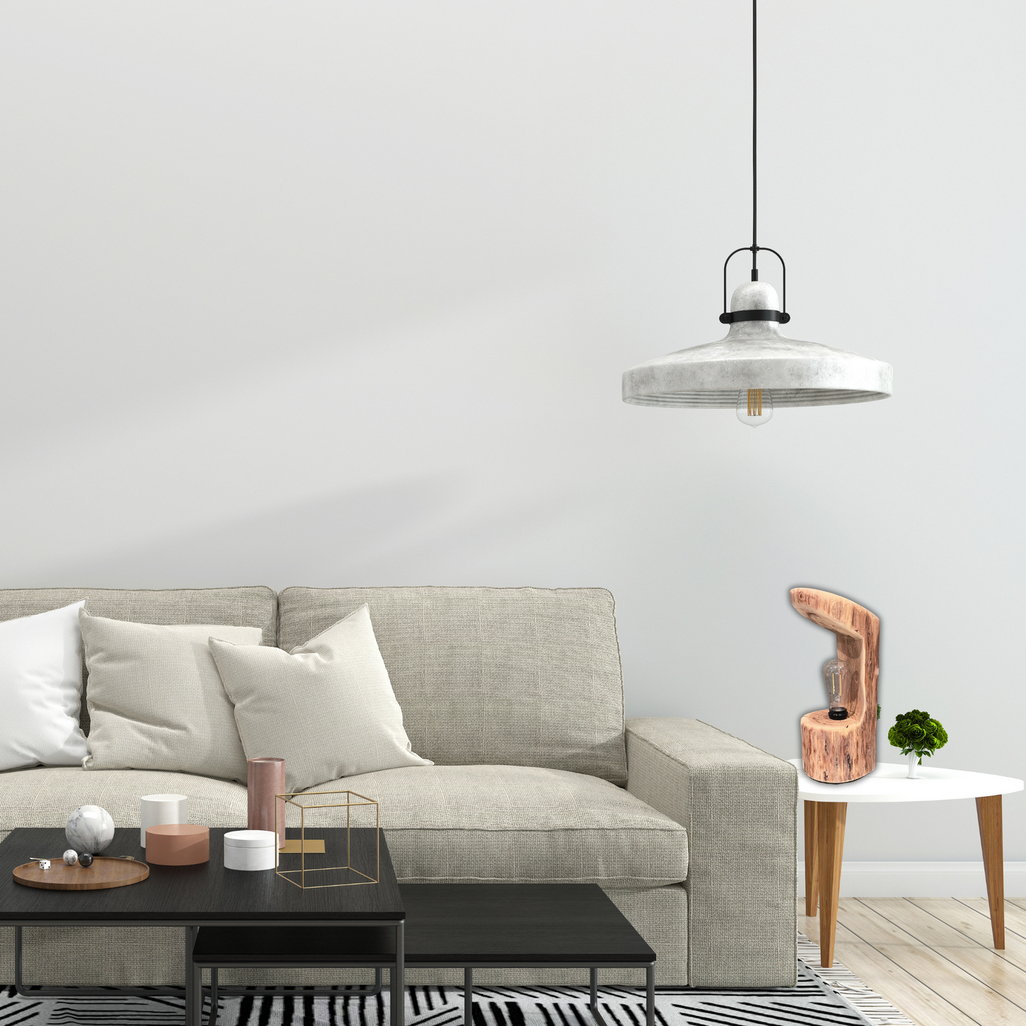 Rustic Handcrafted Wooden Log Lamp – One of a Kind - Rustic Lighting - Farmhouse Decor