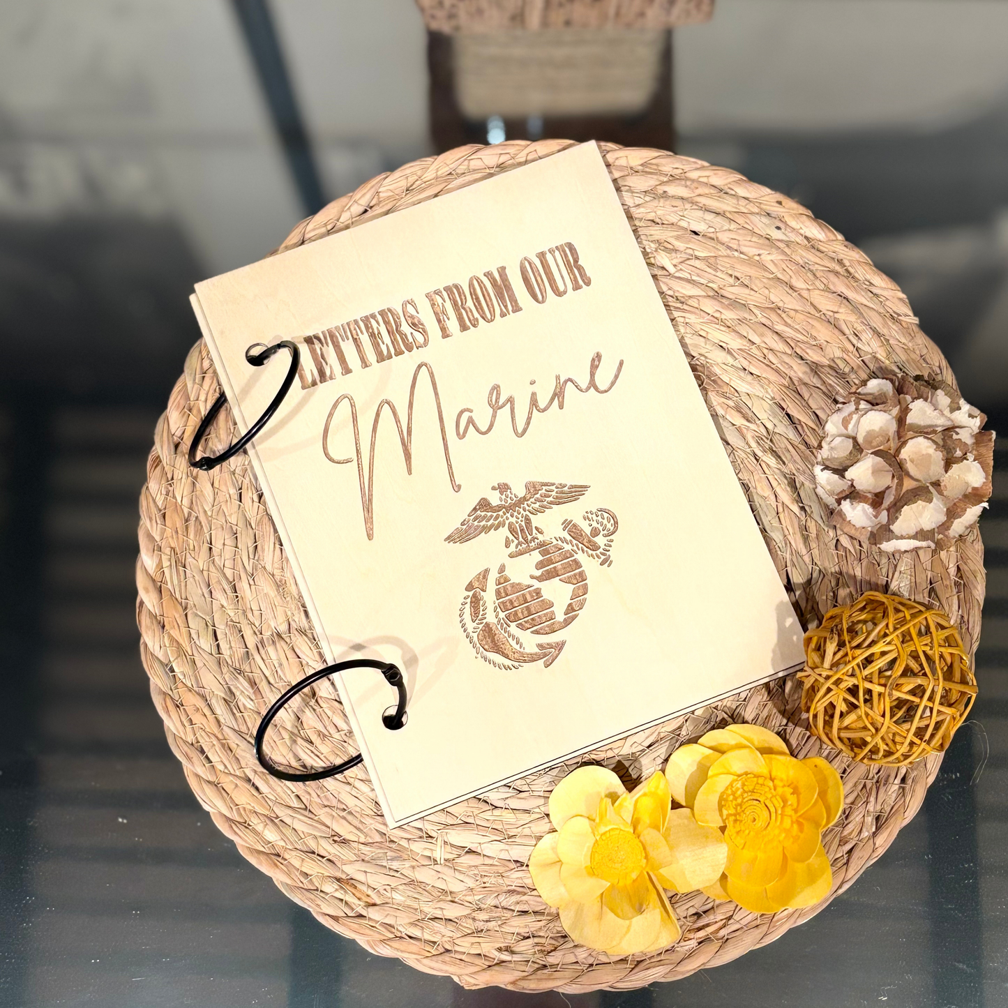 Laser Cut Military Keepsake Book – Custom Boot Camp & Deployment Letter Album