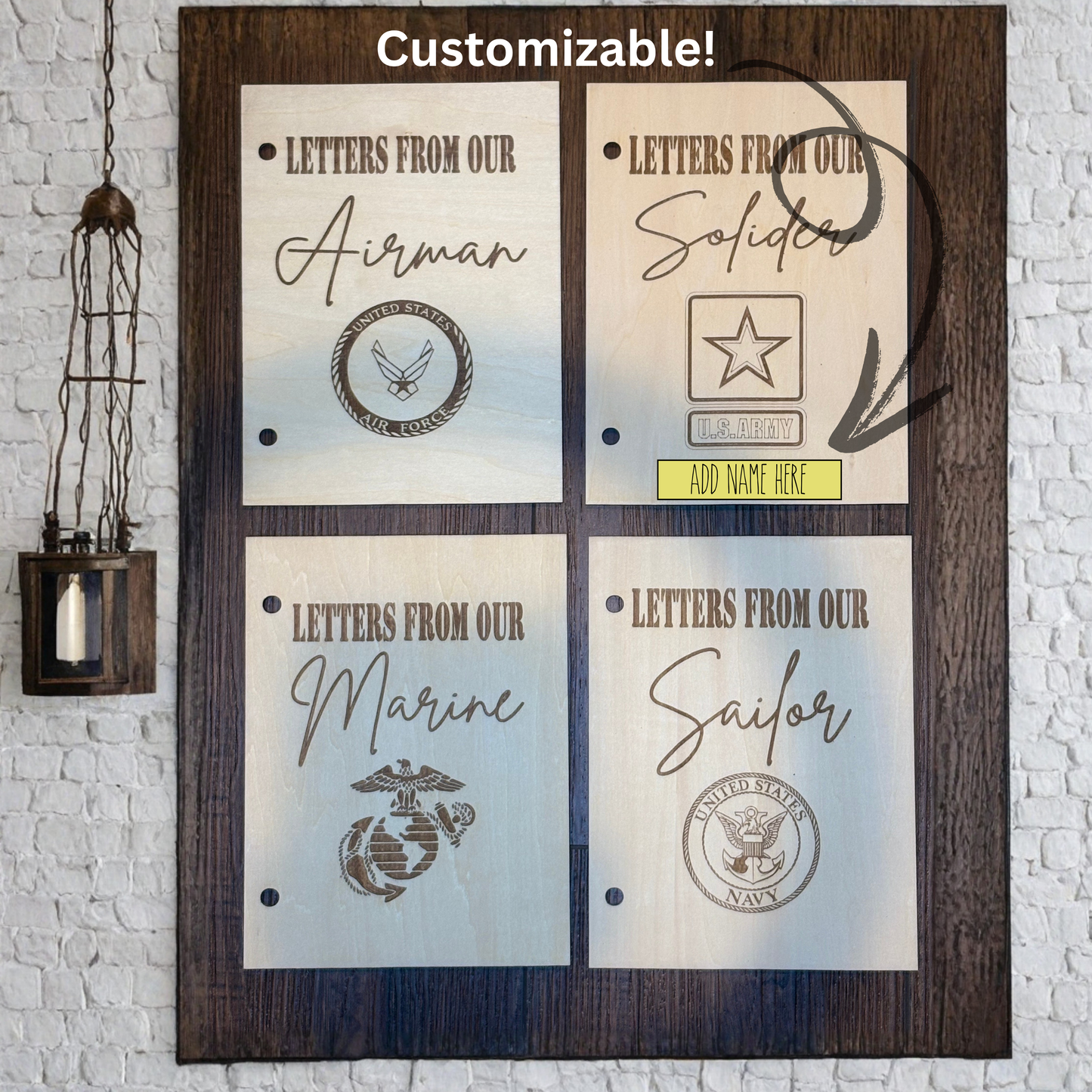 Laser Cut Military Keepsake Book – Custom Boot Camp & Deployment Letter Album