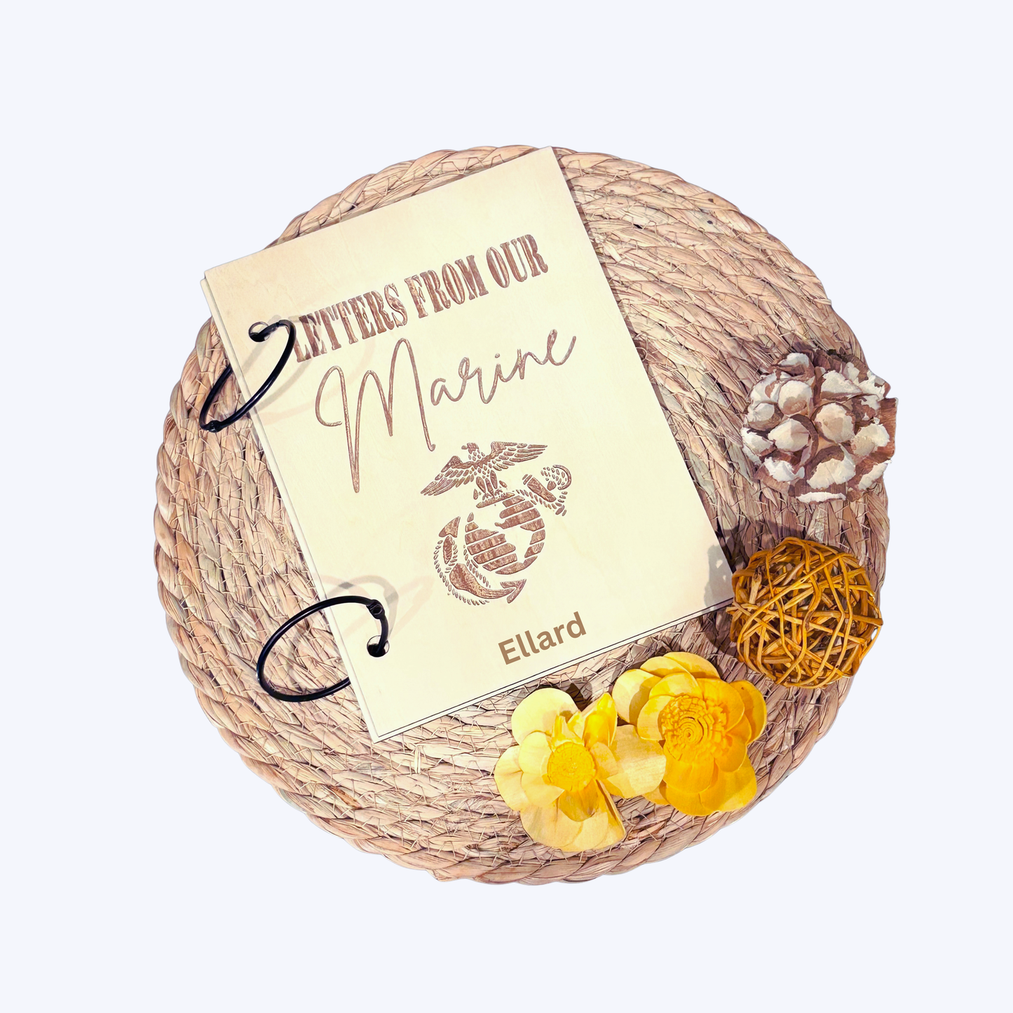 Laser Cut Military Keepsake Book – Custom Boot Camp & Deployment Letter Album