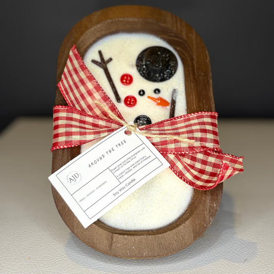 Melted Snowman Soy Dough Bowl Candle – Hand-Poured Holiday Candle