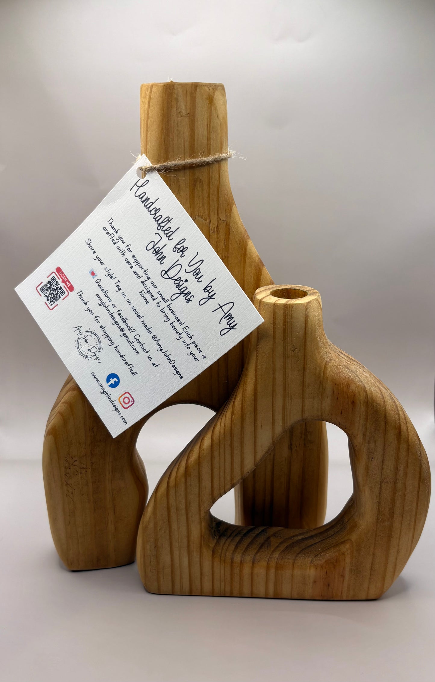 Scandinavian Minimalist Vases - Handcrafted Wooden Decor - Modern Home Decor - Farmhouse Chic