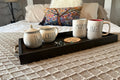 Handcrafted Wooden Handle Tray – Custom Stain Options | 11x21x1.75 inches