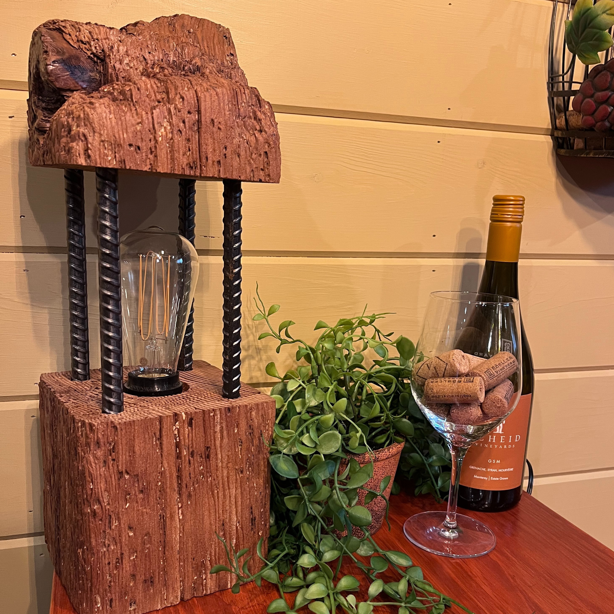 Rustic Reclaimed Barn Wood Lamp, Farmhouse Home Decor, American Made, Unique Lamp