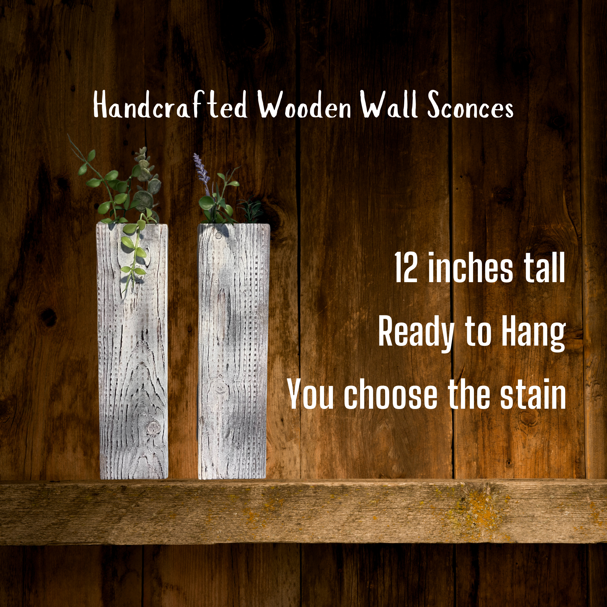 Farmhouse Wall Sconce Set, Wall Planters, Wall Hanging, Farmhouse Wall Decor, Wood Wall Pockets, Rustic Wall Decor