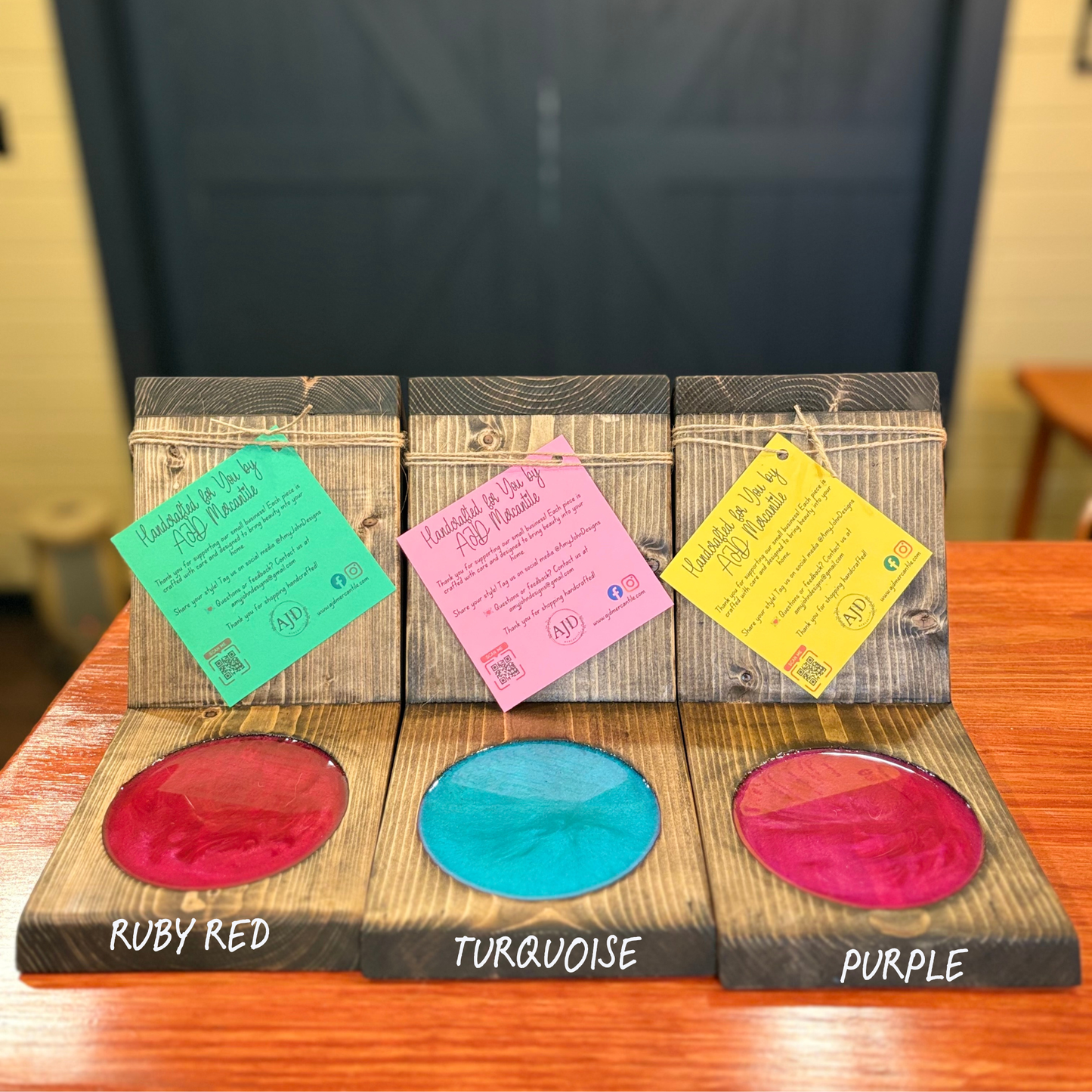 Book & Beverage Holder – Resin Accent – Multiple Colors