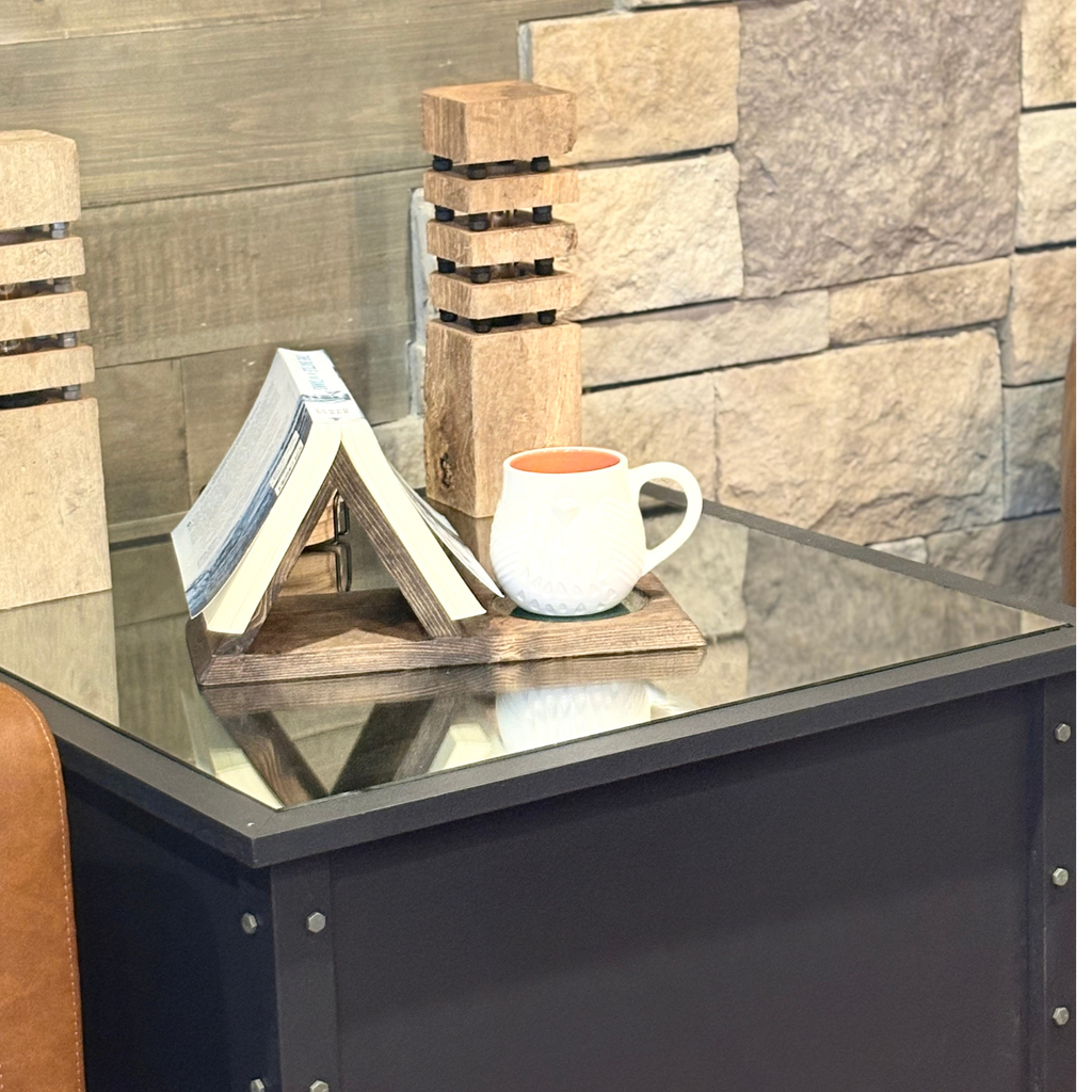 Book & Beverage Holder – Resin Accent – Multiple Colors