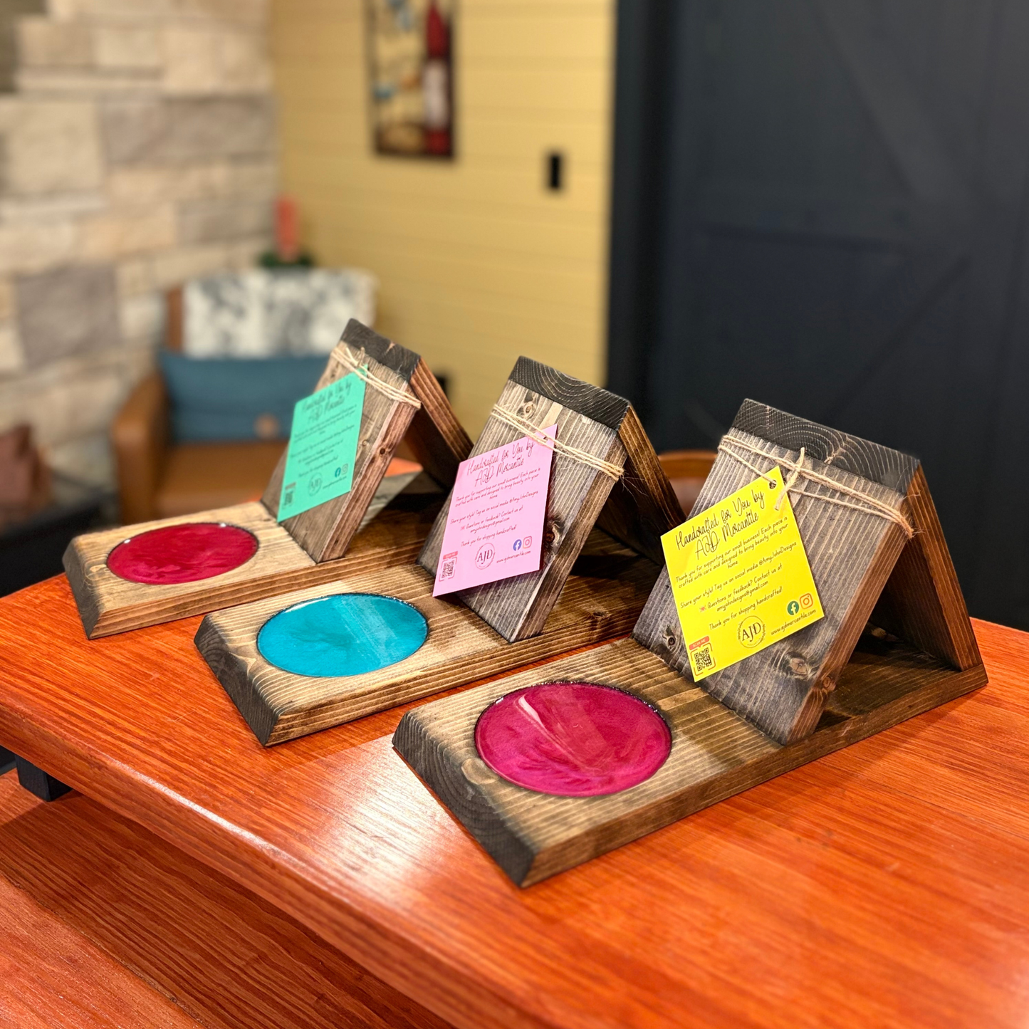 Book & Beverage Holder – Resin Accent – Multiple Colors