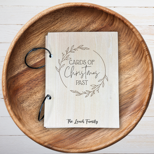 Cards of Christmas Past – Custom Wooden Christmas Card Keepsake Book | Personalized Holiday Card Holder | Unique Gift for Family & Friends