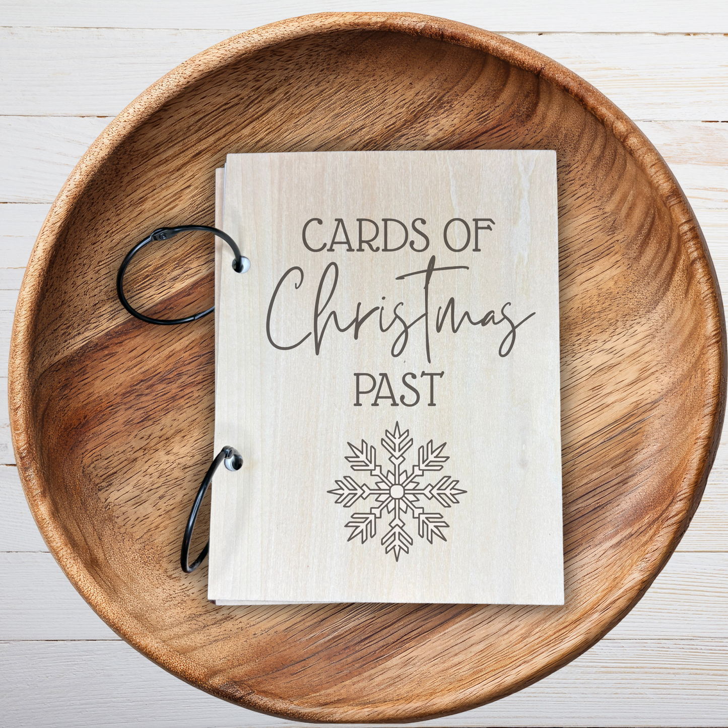Cards of Christmas Past – Custom Wooden Christmas Card Keepsake Book | Personalized Holiday Card Holder | Unique Gift for Family & Friends
