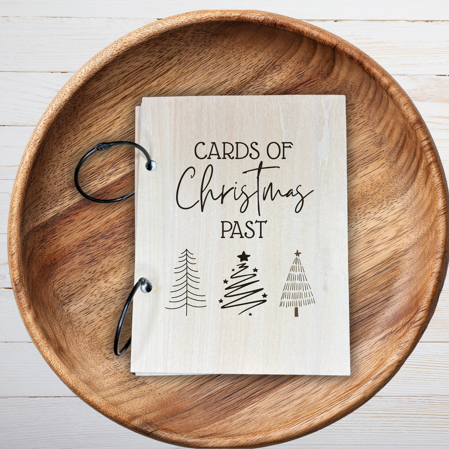 Cards of Christmas Past – Custom Wooden Christmas Card Keepsake Book | Personalized Holiday Card Holder | Unique Gift for Family & Friends