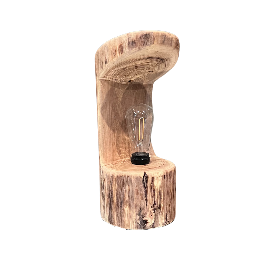 Rustic Handcrafted Wooden Log Lamp – One of a Kind - Rustic Lighting - Farmhouse Decor